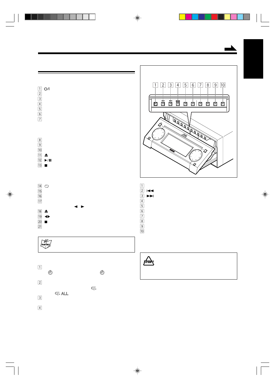 English front panels, Ax-uxg6 stereo amplifier, Xt-uxg6 compact disc/ tuner | Td-uxg6 cassette deck, Display window, Buttons behind the sliding panel | JVC UX-G6 User Manual | Page 9 / 38