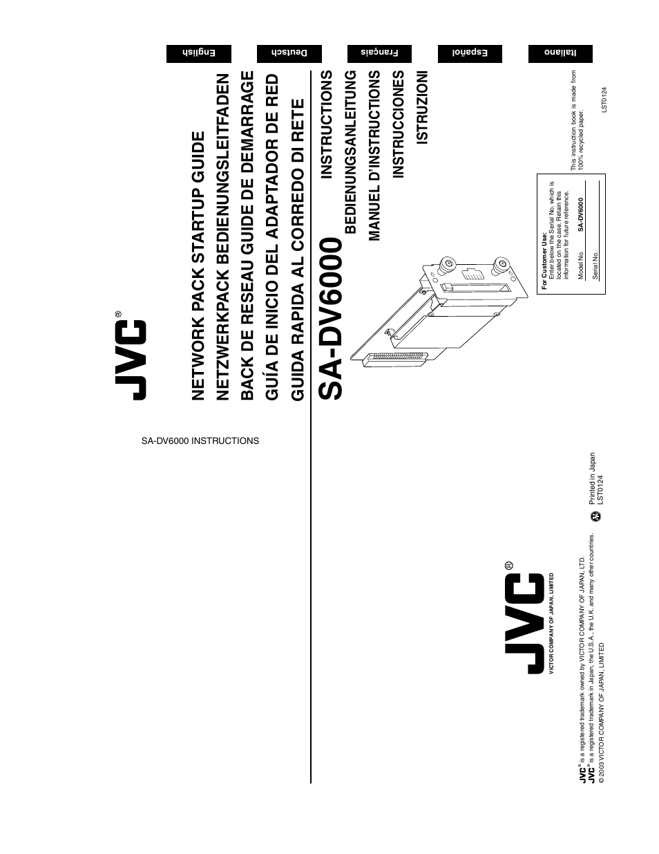 JVC SA-DV6000 User Manual | 43 pages