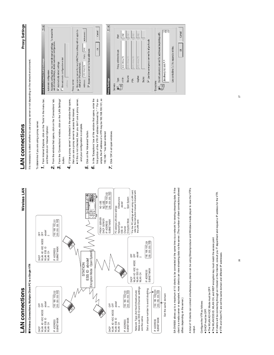 Lan connections | JVC SA-DV6000 User Manual | Page 21 / 43