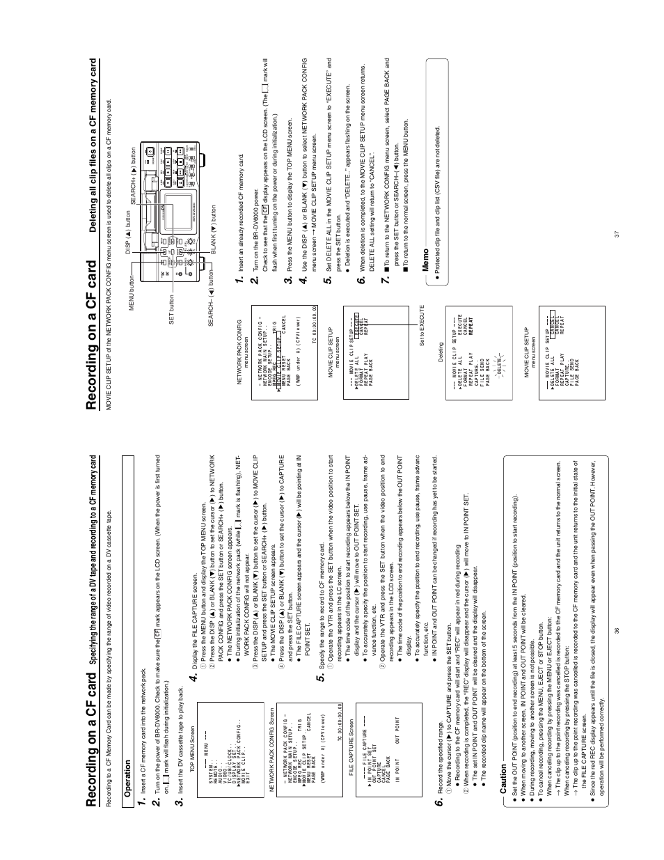 Recor ding on a cf car d, Caution, Operation | JVC SA-DV6000 User Manual | Page 26 / 43