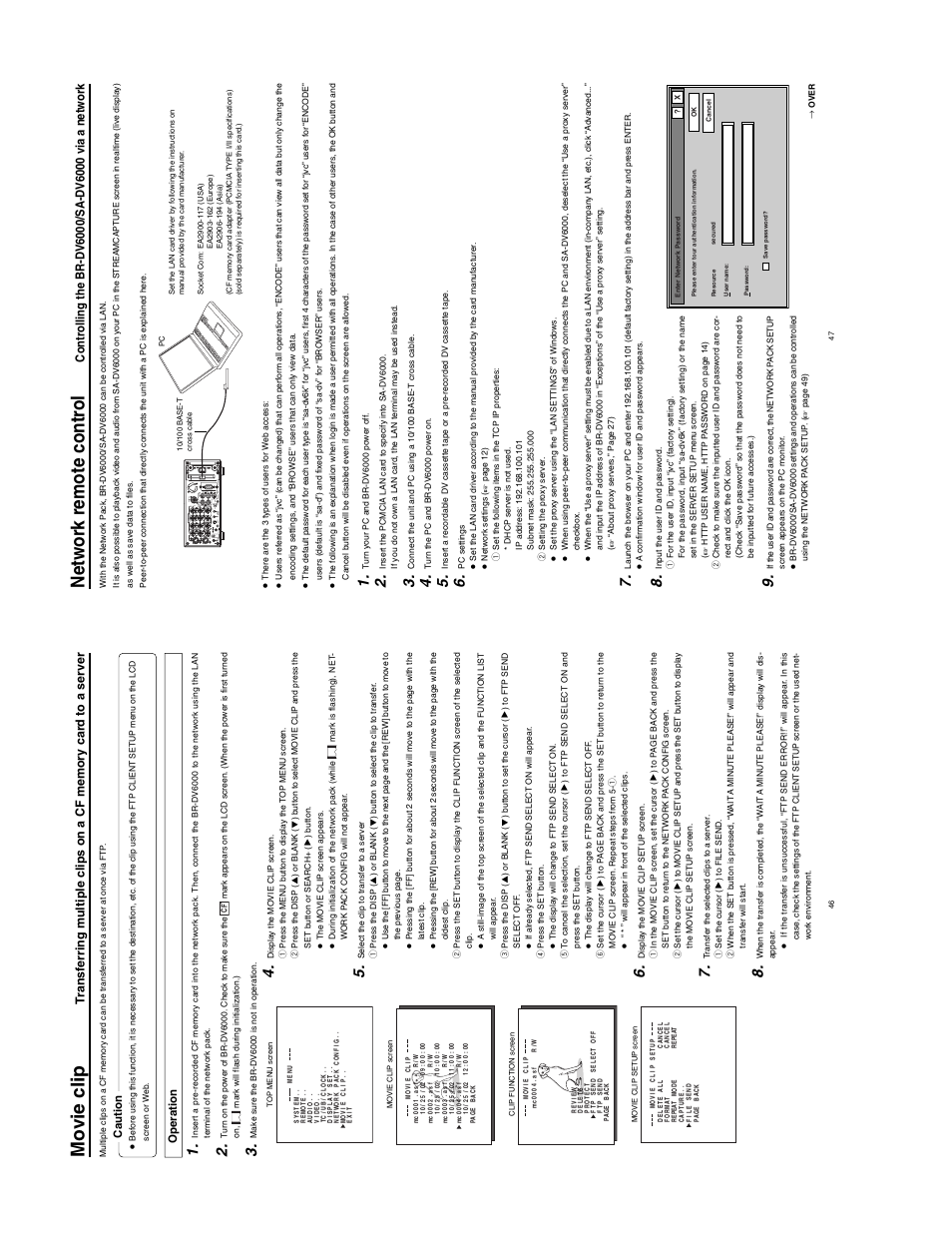 Mo vie c lip, Netw ork remote contr ol | JVC SA-DV6000 User Manual | Page 31 / 43