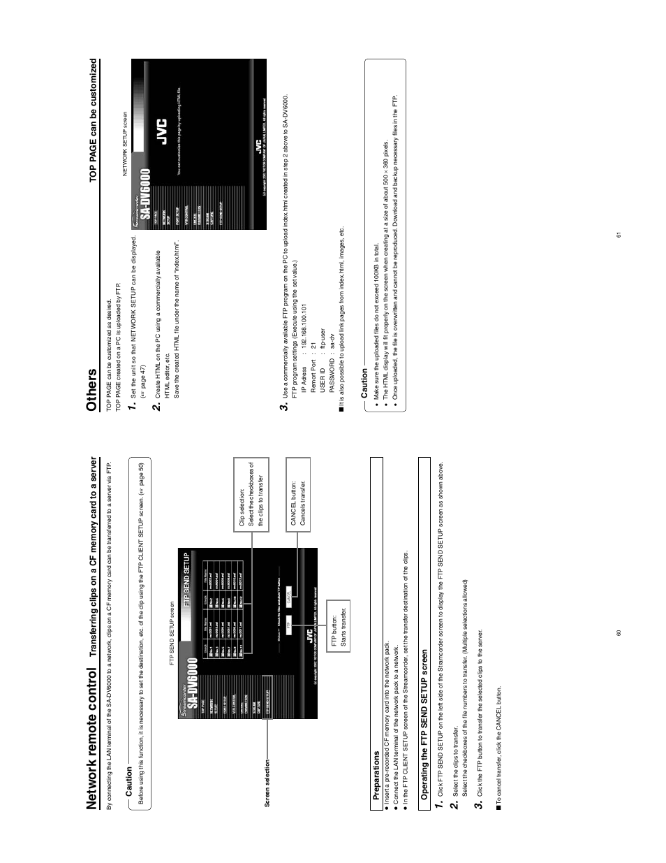 Netw ork remote contr ol, Other s | JVC SA-DV6000 User Manual | Page 38 / 43
