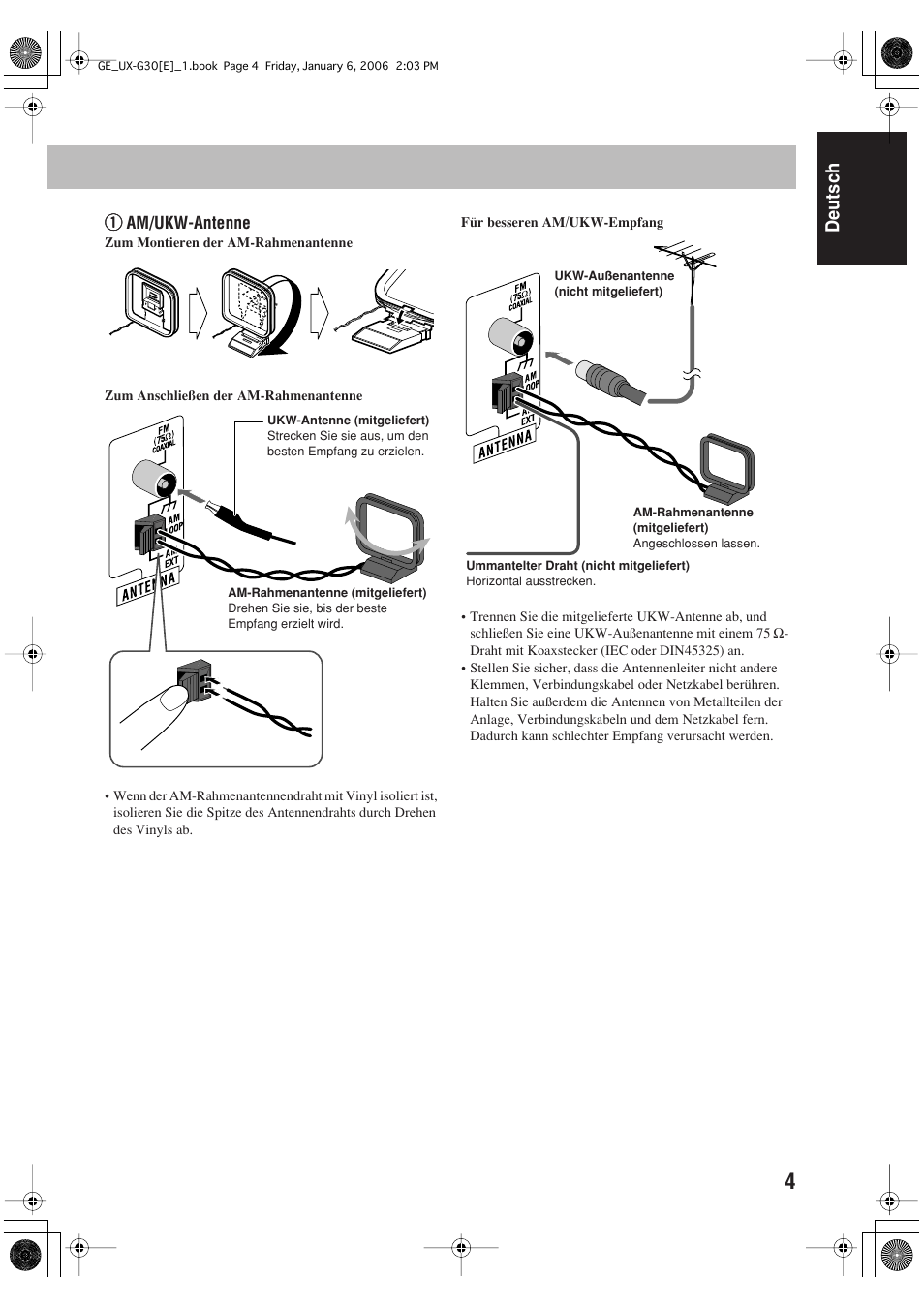 Deutsch 1 1 1 1 | JVC UX-G33 User Manual | Page 11 / 88