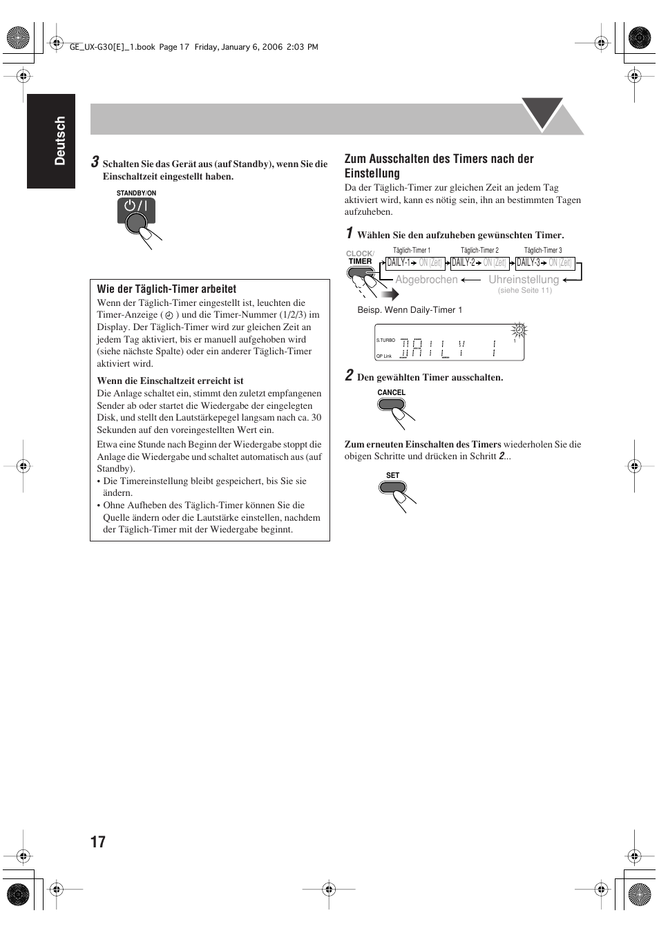 Deutsch | JVC UX-G33 User Manual | Page 24 / 88