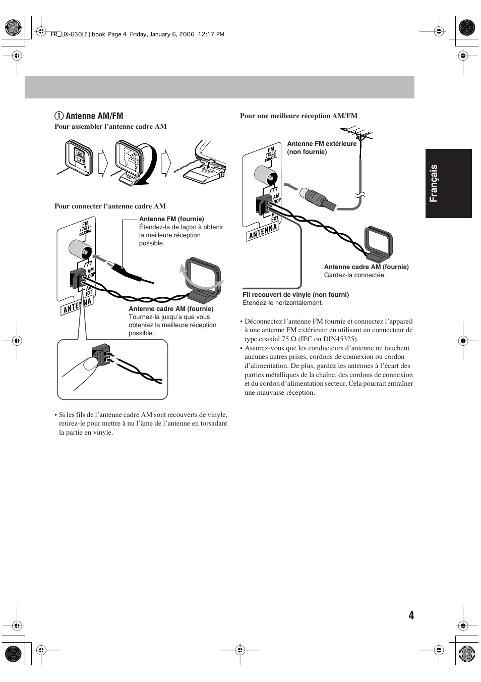 Français 1 1 1 1 | JVC UX-G33 User Manual | Page 31 / 88