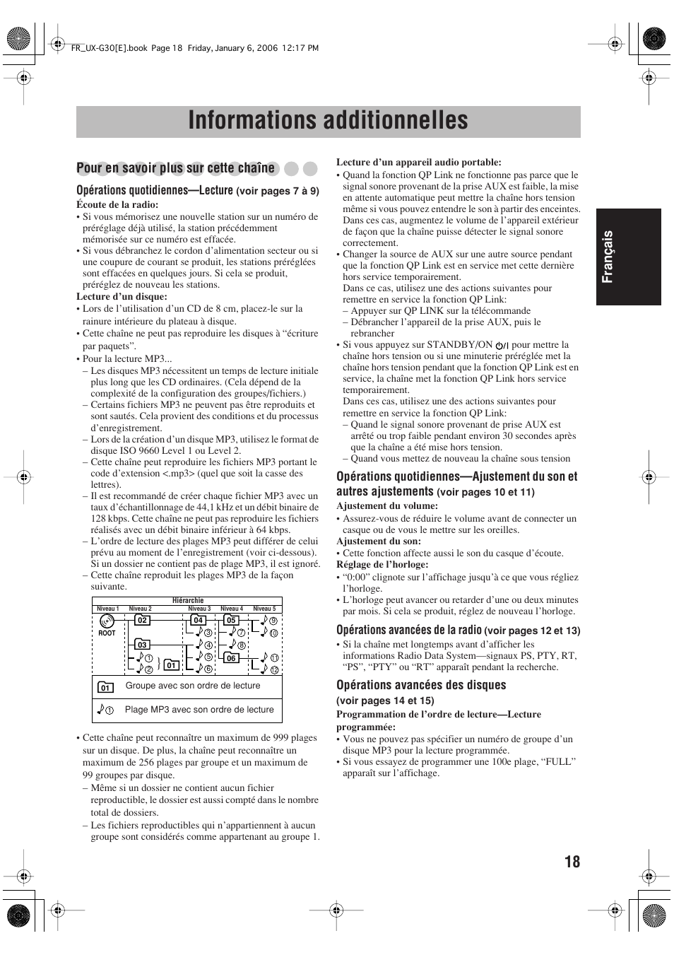 Informations additionnelles, Français, Pour en savoir plus sur cette chaîne | JVC UX-G33 User Manual | Page 45 / 88