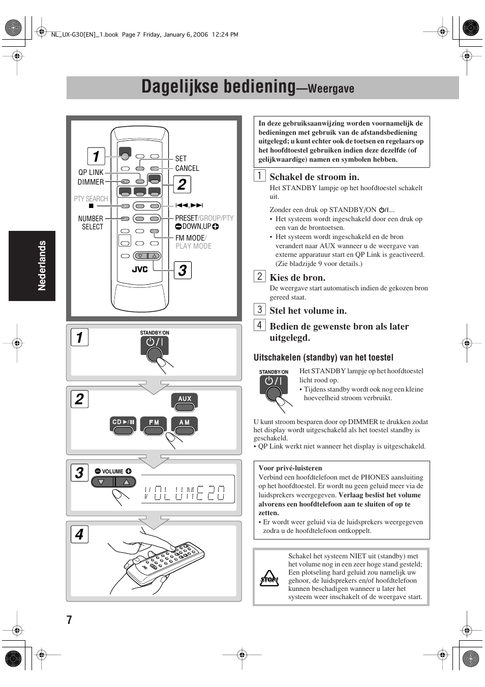 Dagelijkse bediening, Weergave | JVC UX-G33 User Manual | Page 54 / 88