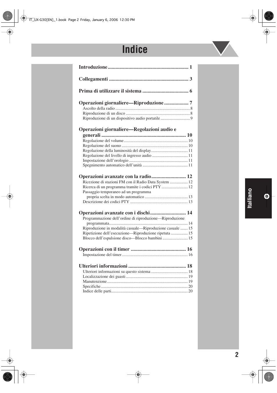 Indice | JVC UX-G33 User Manual | Page 69 / 88