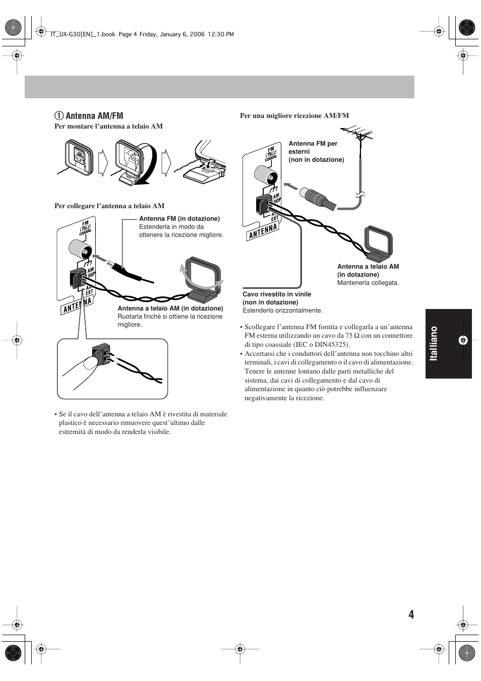 Italliano 1 1 1 1 | JVC UX-G33 User Manual | Page 71 / 88