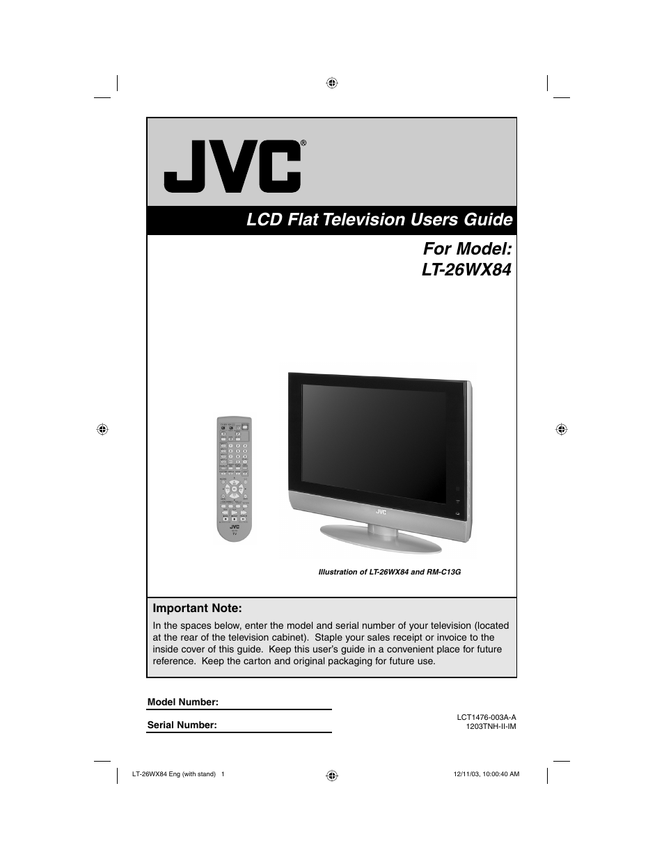 JVC 1203TNH-II-IM User Manual | 64 pages