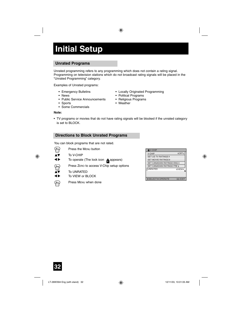 Initial setup | JVC 1203TNH-II-IM User Manual | Page 32 / 64