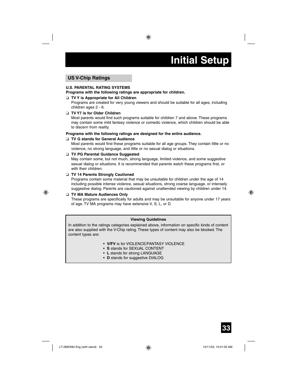 Initial setup | JVC 1203TNH-II-IM User Manual | Page 33 / 64