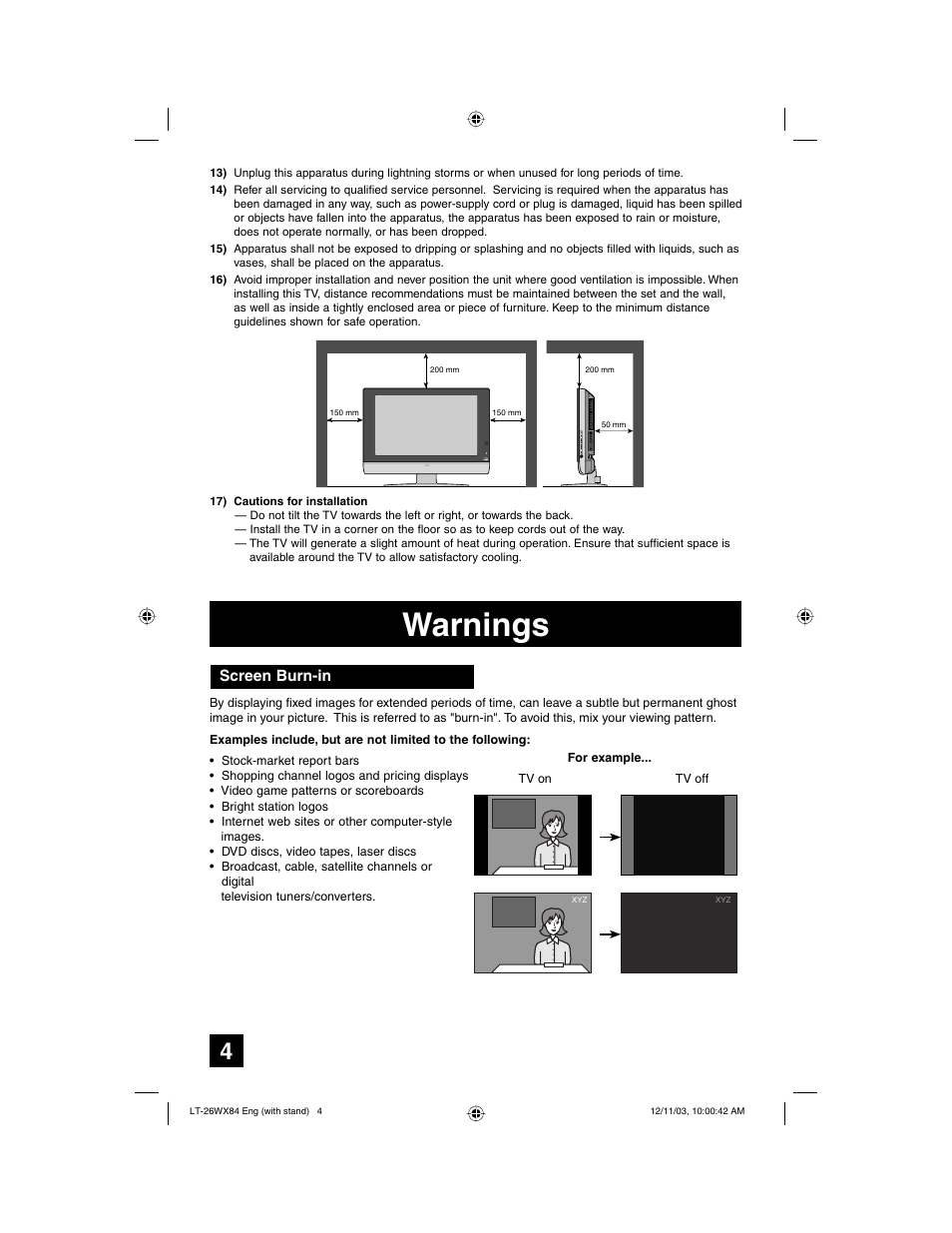 Warnings | JVC 1203TNH-II-IM User Manual | Page 4 / 64