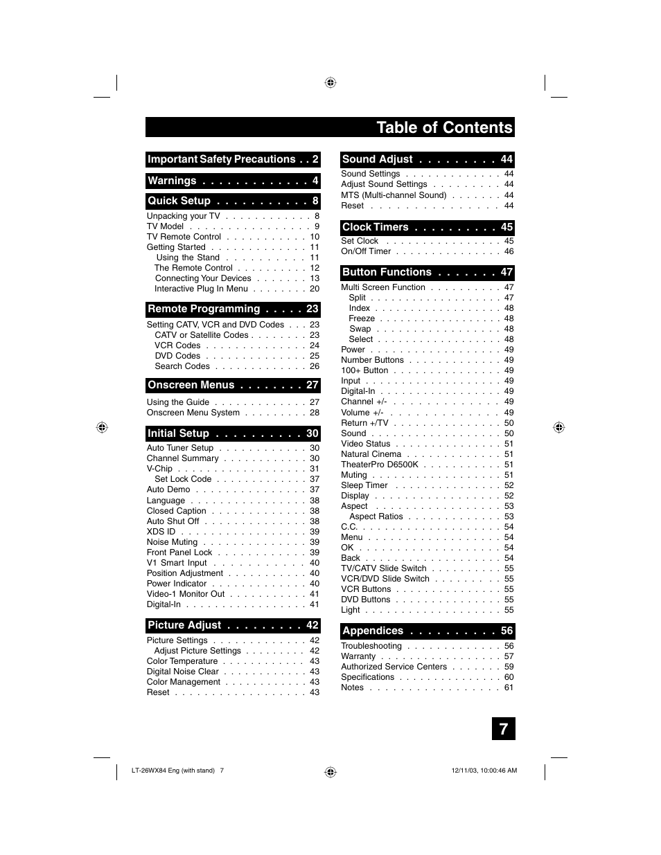 JVC 1203TNH-II-IM User Manual | Page 7 / 64