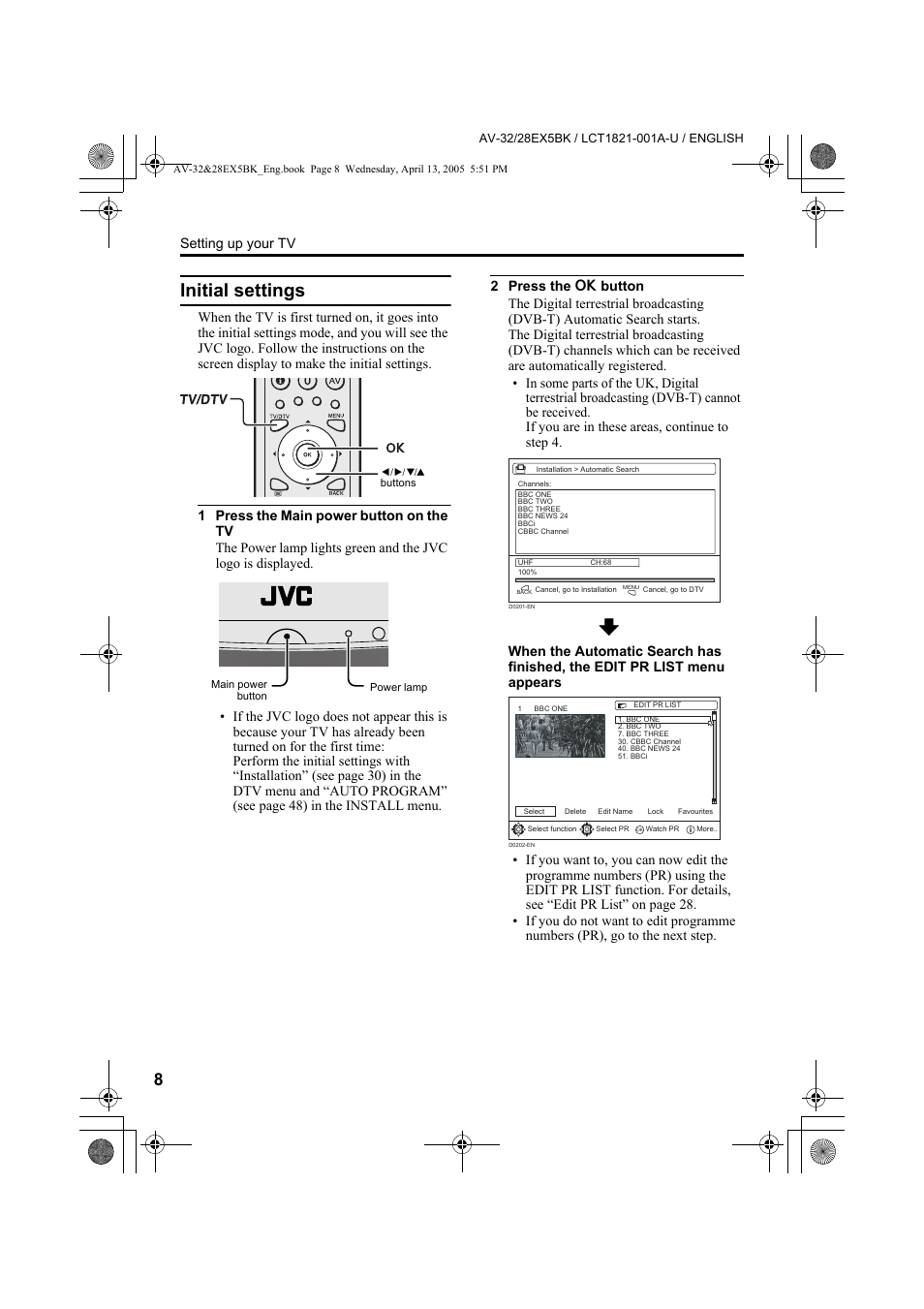 Initial settings | JVC 0405TKH-CR-MU User Manual | Page 8 / 64