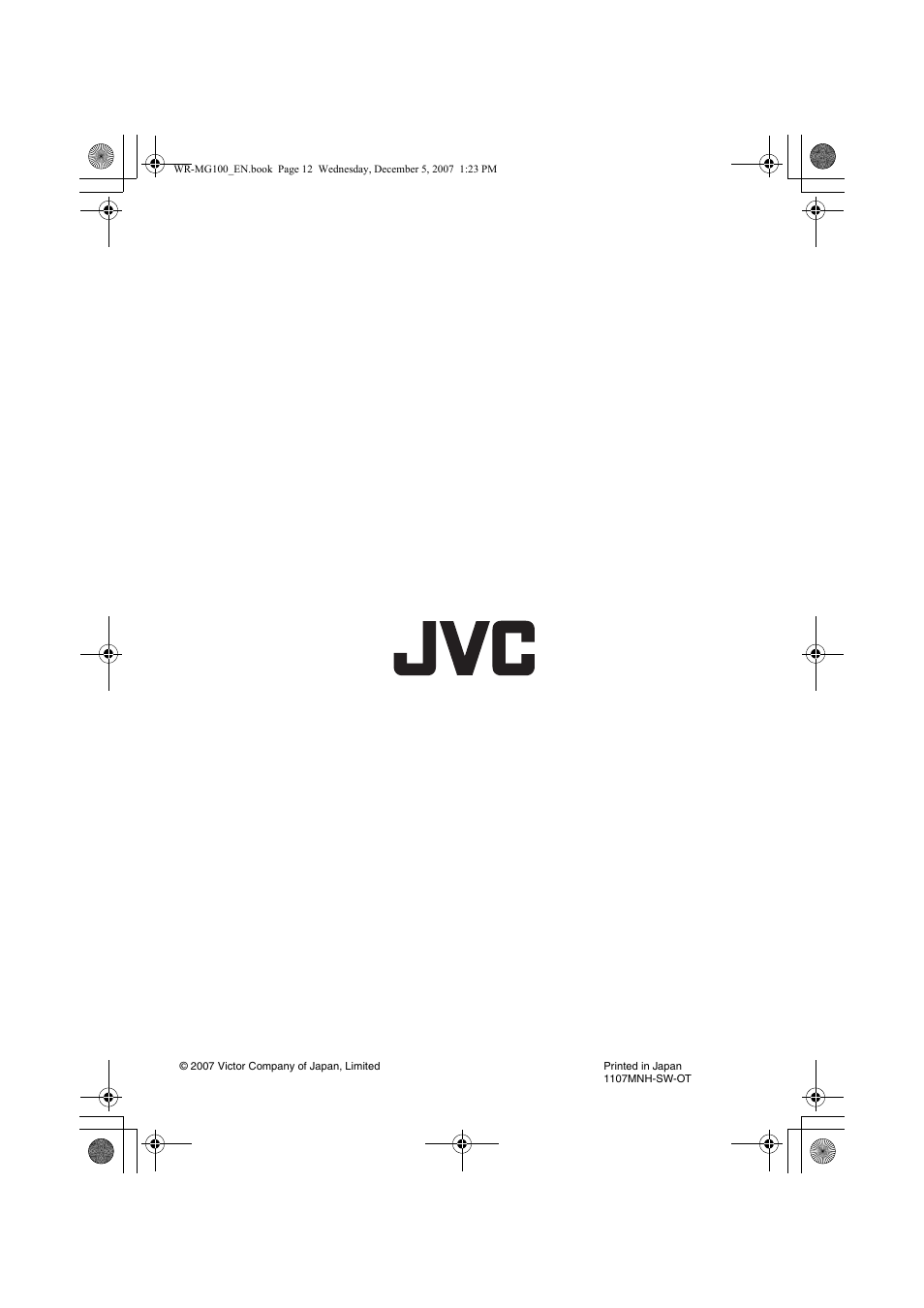 JVC Marine Case WR-MG100 User Manual | Page 103 / 103