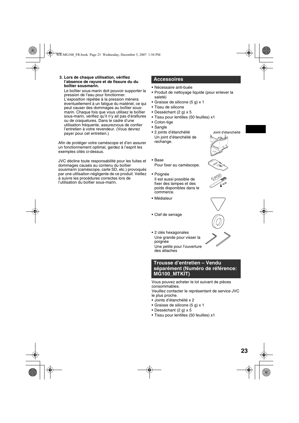 Accessoires | JVC Marine Case WR-MG100 User Manual | Page 23 / 103