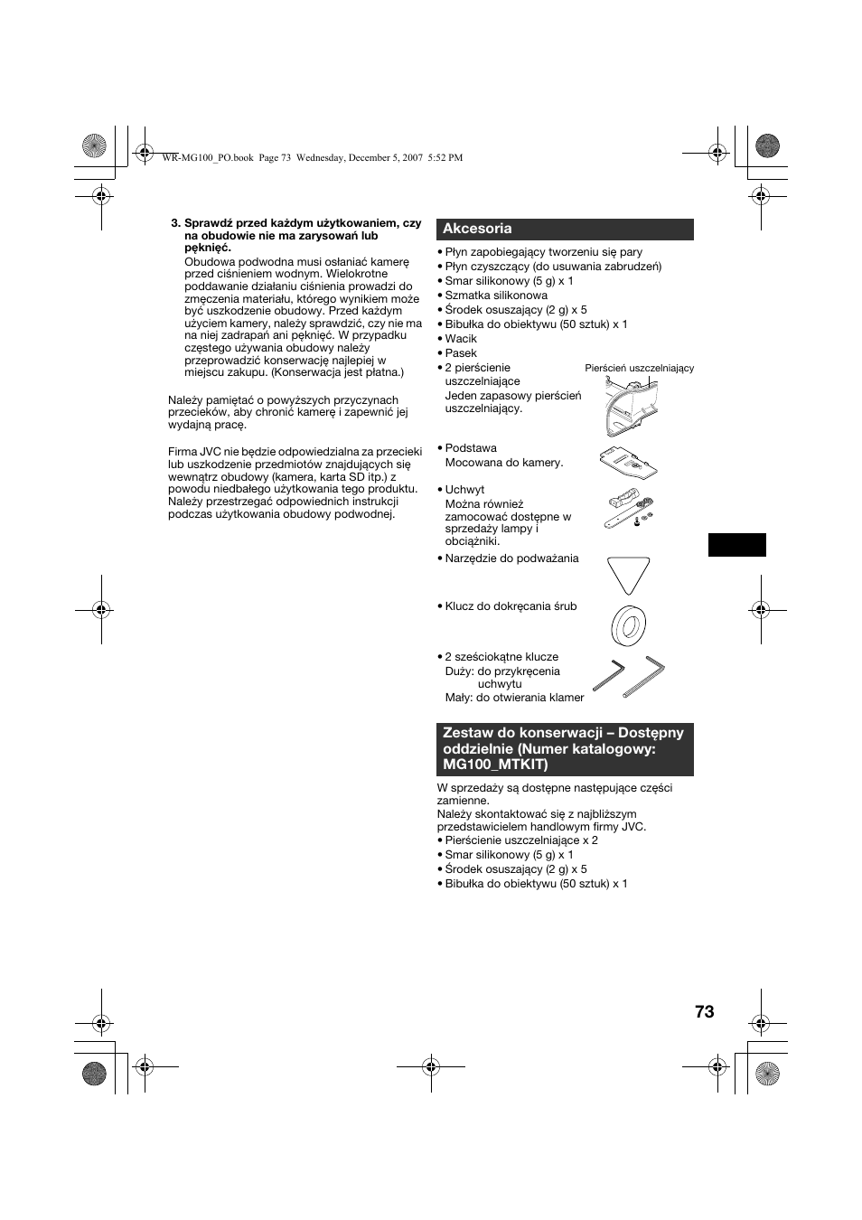 Akcesoria | JVC Marine Case WR-MG100 User Manual | Page 73 / 103