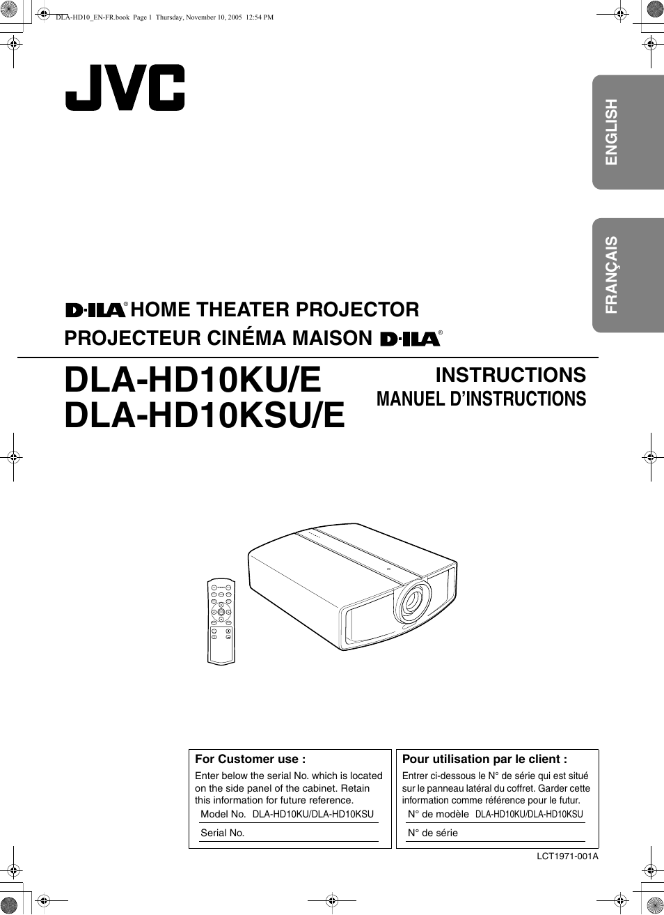 JVC DLA-HD10KSU/E User Manual | 50 pages