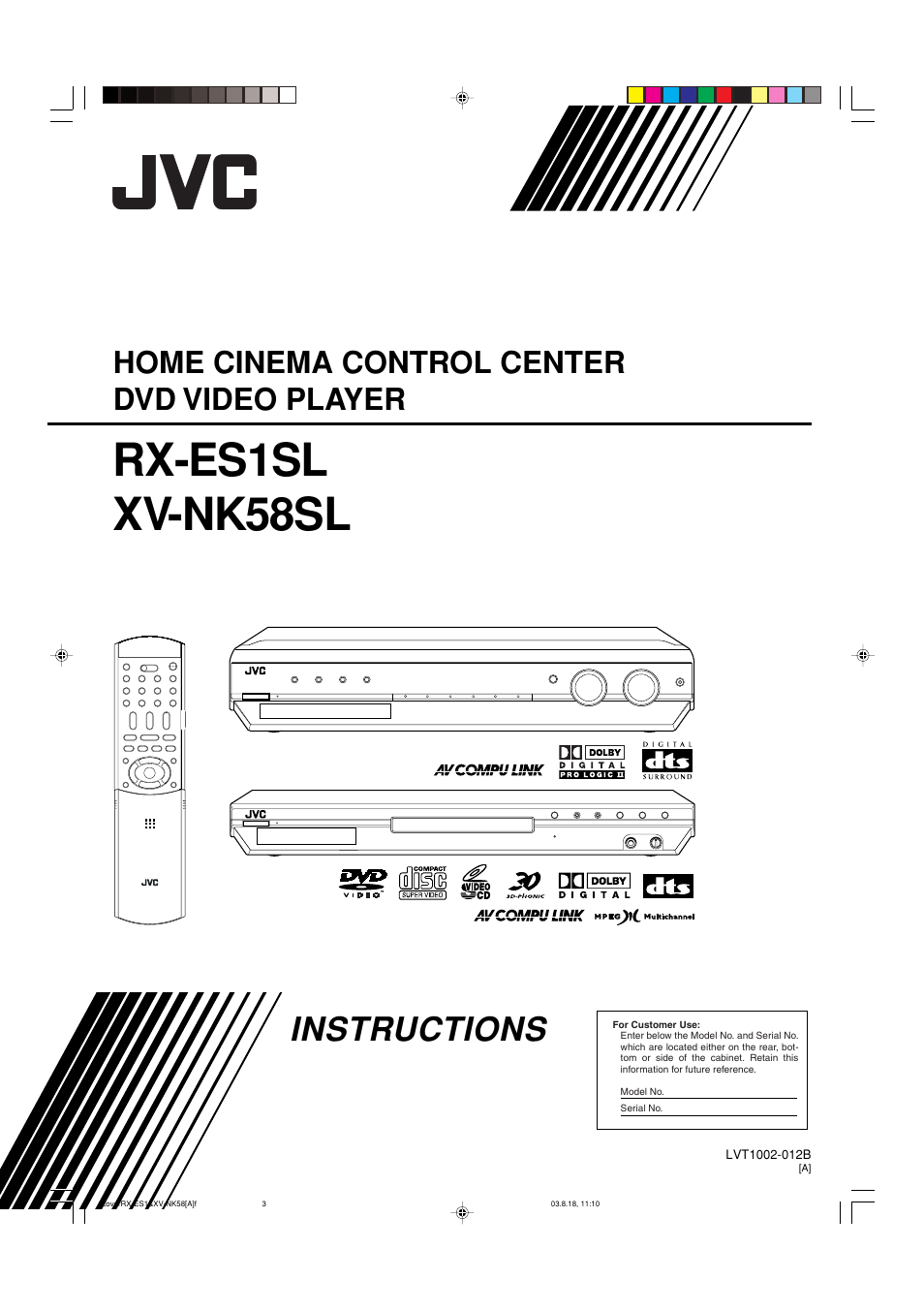JVC LVT1002-012B User Manual | 78 pages