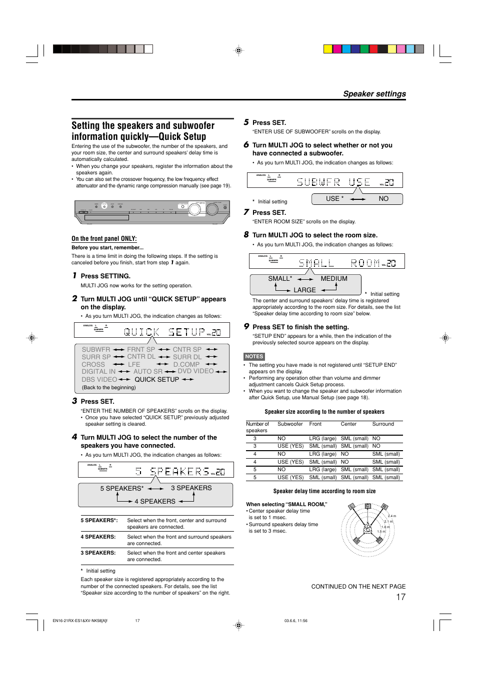 Speaker settings | JVC LVT1002-012B User Manual | Page 20 / 78