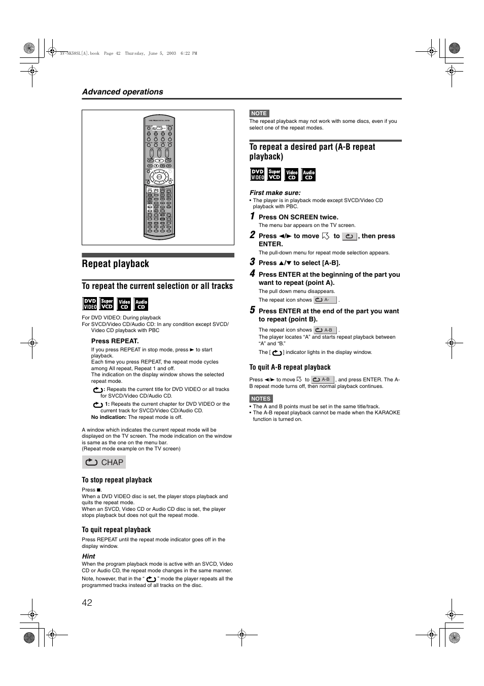 Repeat playback | JVC LVT1002-012B User Manual | Page 45 / 78