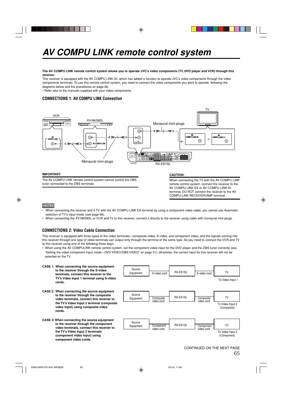Av compu link remote control system | JVC LVT1002-012B User Manual | Page 68 / 78