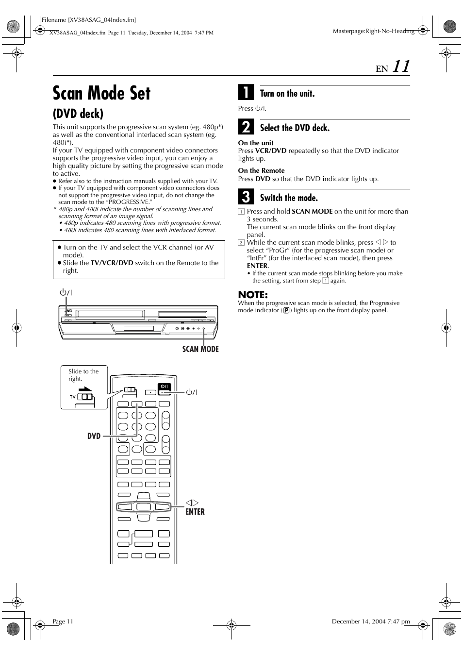 Scan mode set (dvd deck), Scan mode set, Dvd deck) | JVC 0105KTH-MW-BJ User Manual | Page 11 / 72