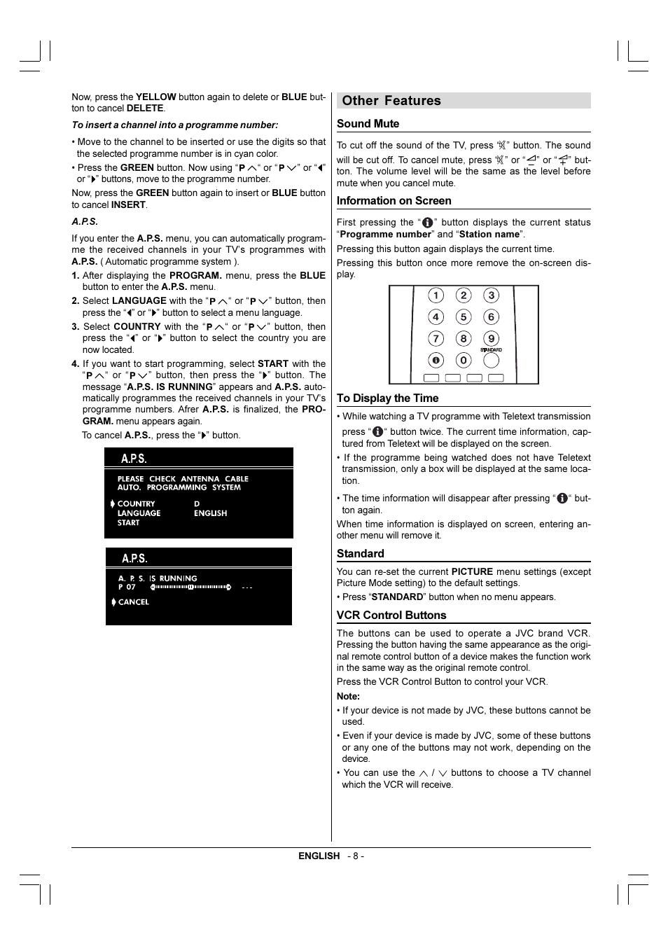 Other features | JVC 50050690 User Manual | Page 9 / 26