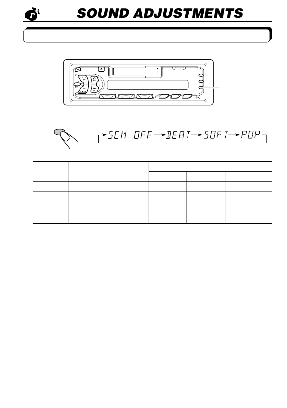 Sound adjustments, Selecting preset sound modes | JVC KS-F530R User Manual | Page 18 / 32