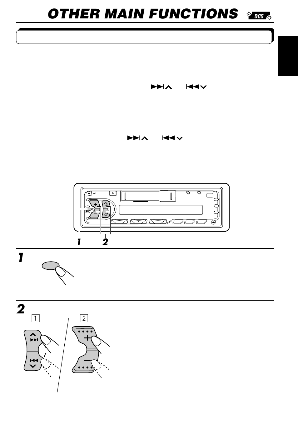 Other main functions, Setting the clock | JVC KS-F530R User Manual | Page 21 / 32