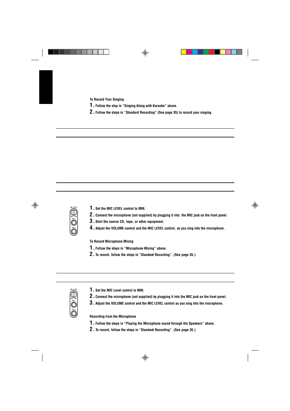 Microphone mixing | JVC CA-V808T User Manual | Page 18 / 53