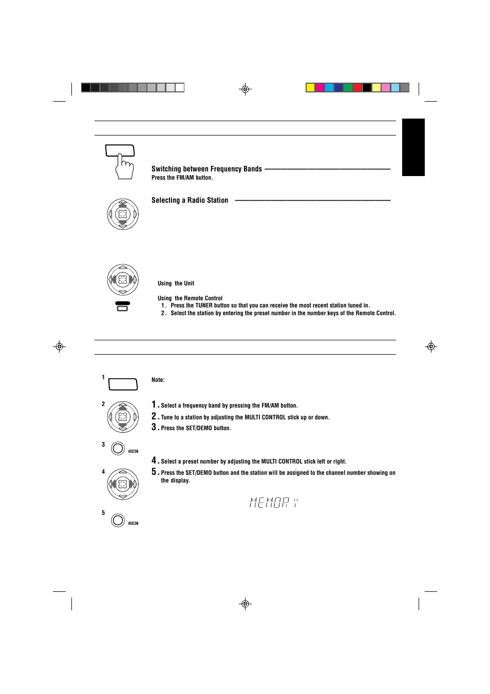 Tuning in a station, Presetting stations | JVC CA-V808T User Manual | Page 21 / 53