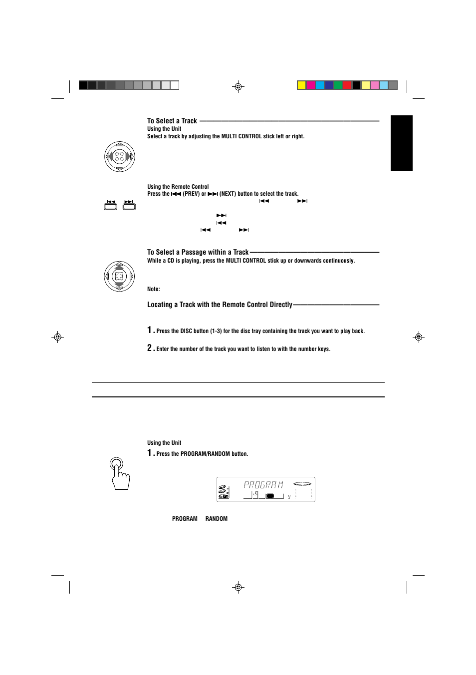 Programming the playing order of the tracks, English | JVC CA-V808T User Manual | Page 27 / 53