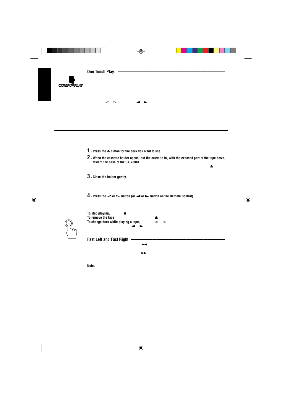 Regular play | JVC CA-V808T User Manual | Page 36 / 53