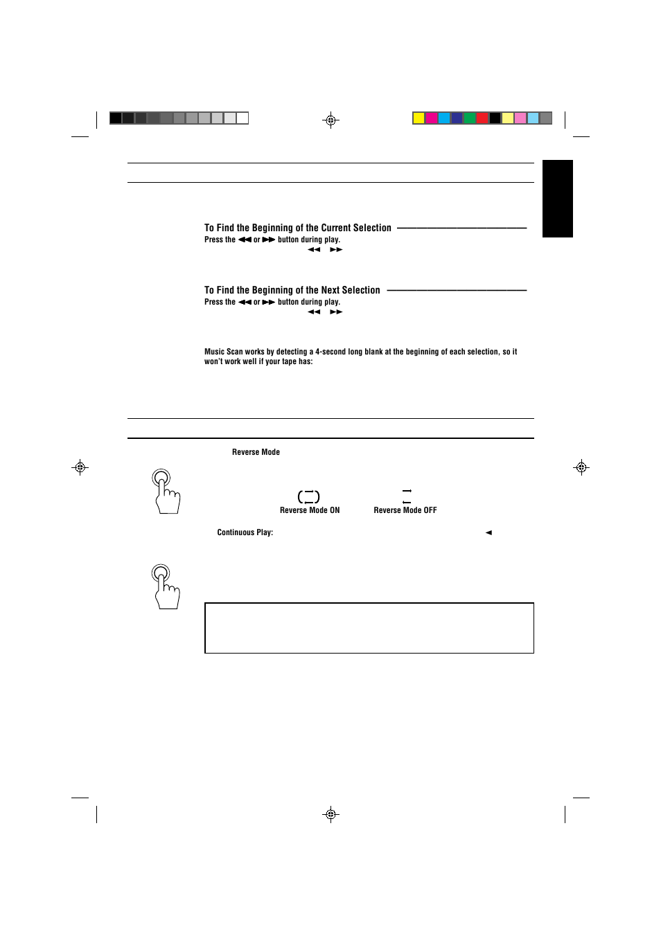 Music scan, Other useful features of the cassette deck, English | JVC CA-V808T User Manual | Page 37 / 53