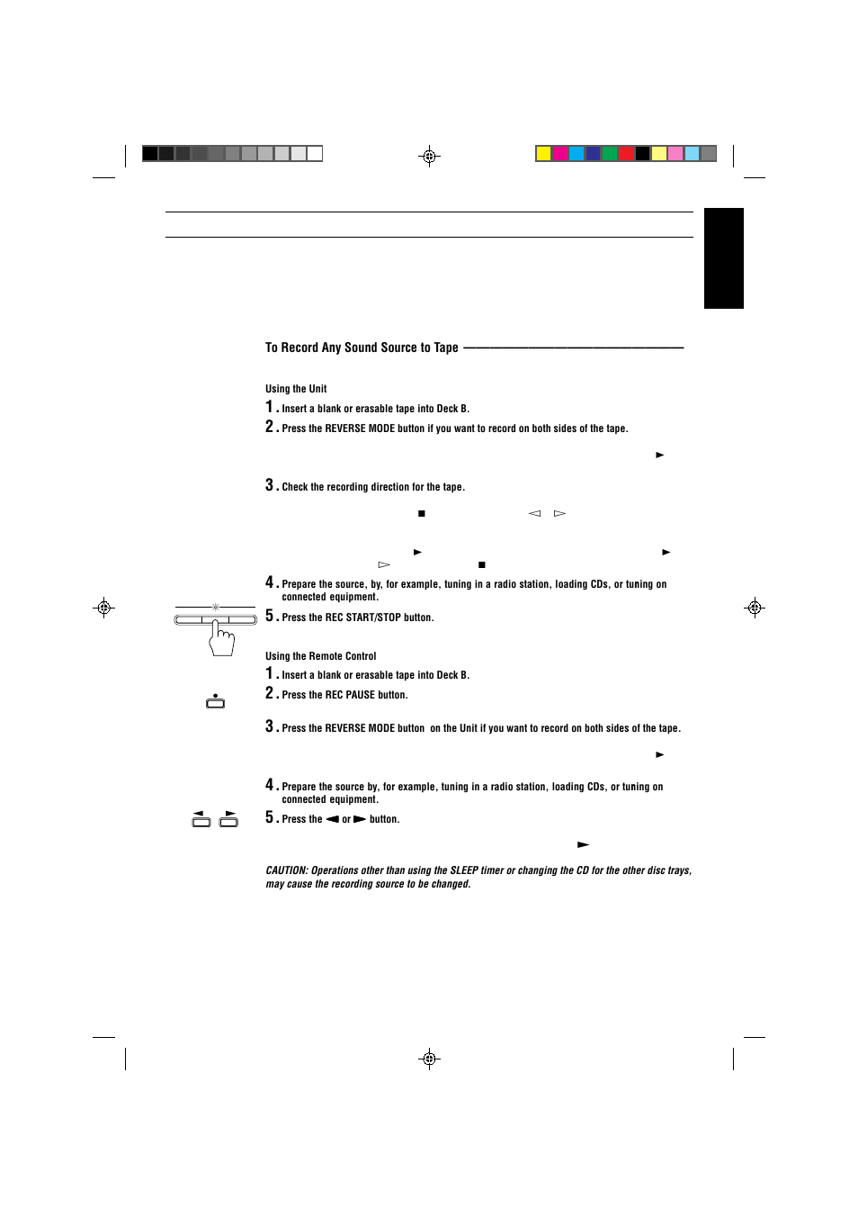 Standard recording | JVC CA-V808T User Manual | Page 39 / 53