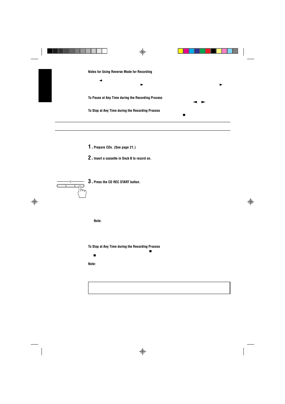 Cd direct recording, English | JVC CA-V808T User Manual | Page 40 / 53