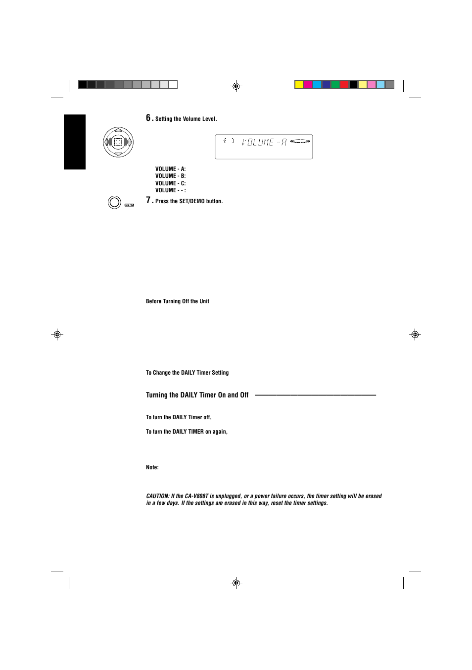 English | JVC CA-V808T User Manual | Page 46 / 53