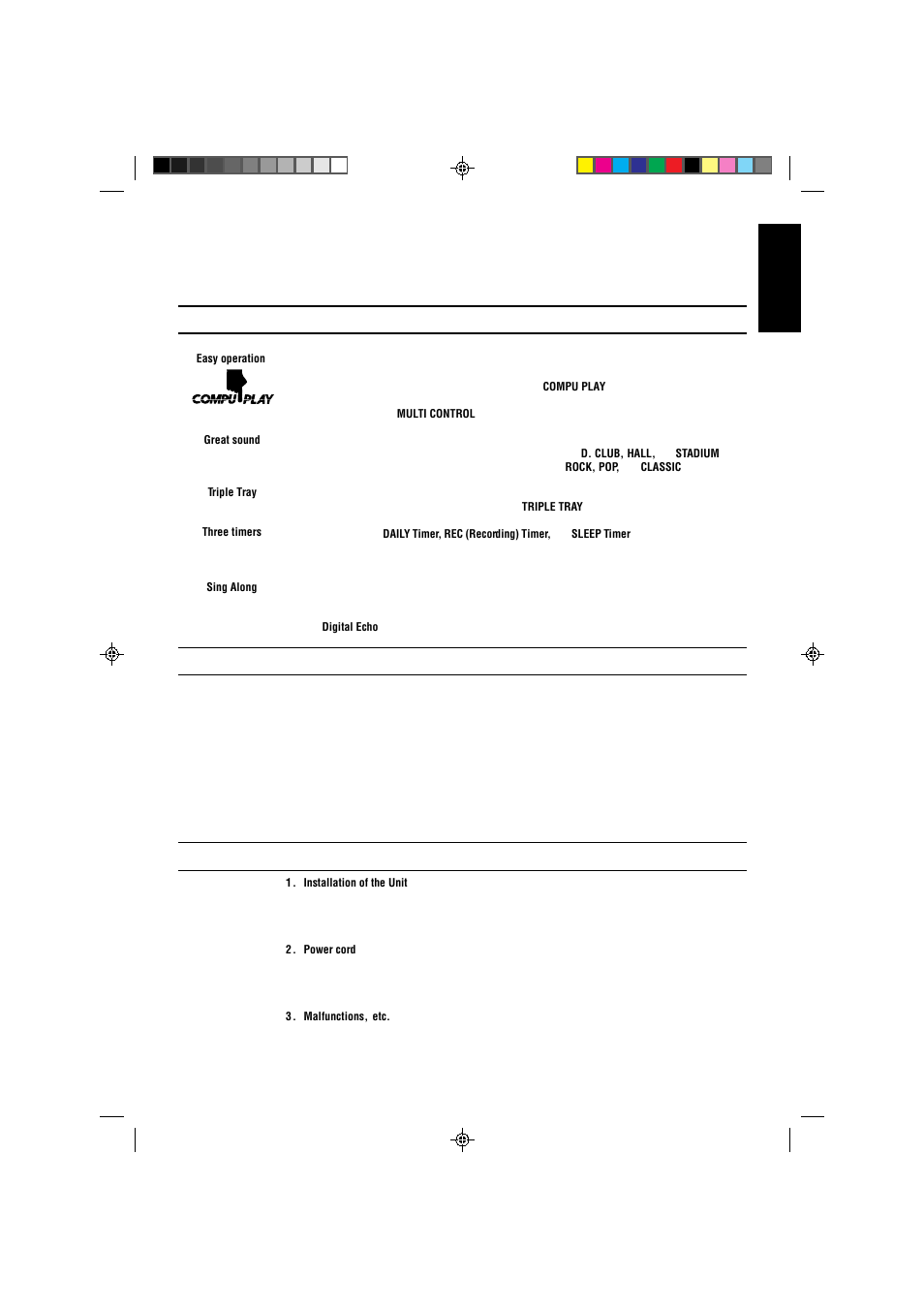 Features, How this manual is organized, Important cautions | English | JVC CA-V808T User Manual | Page 5 / 53