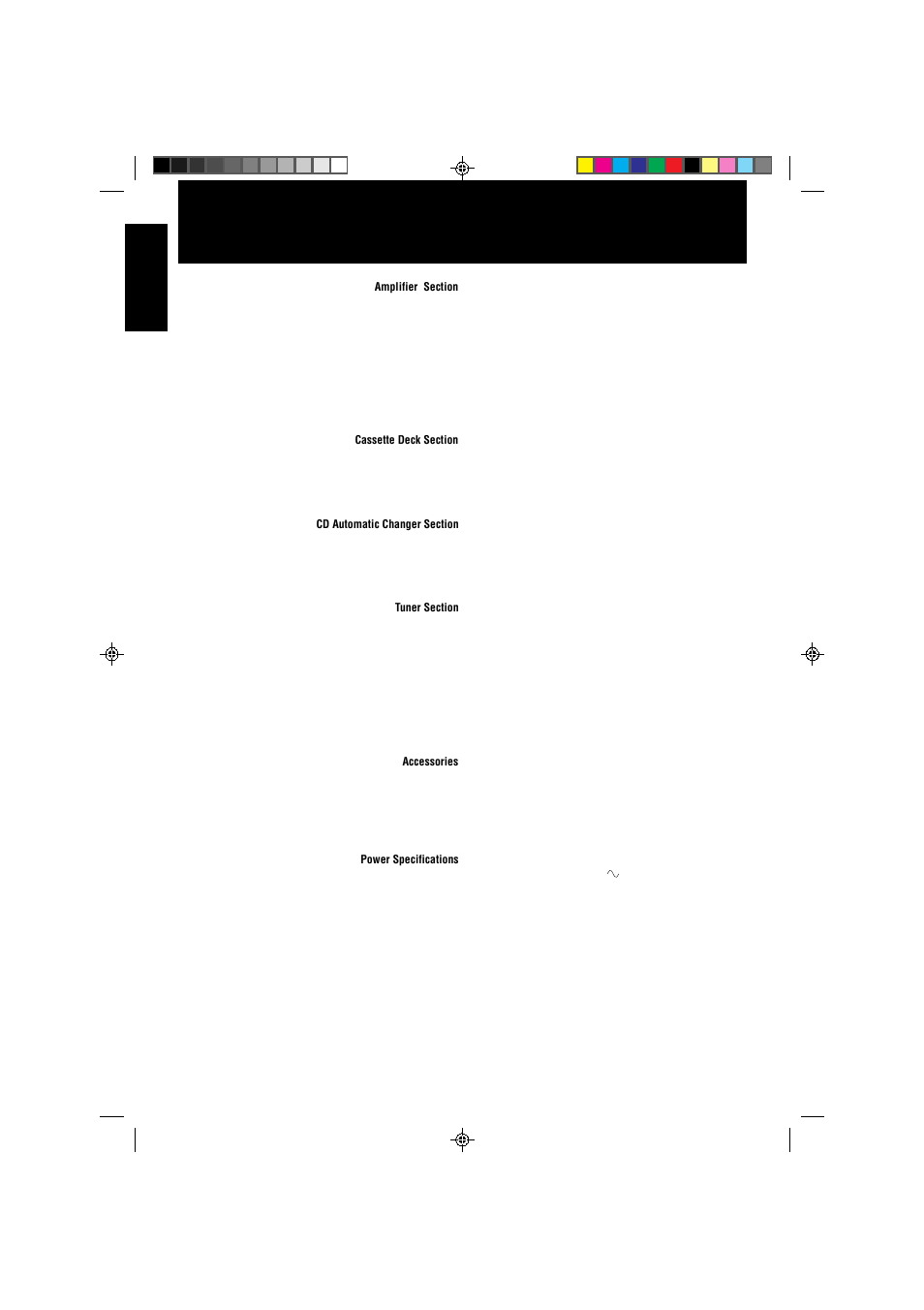 Specifications, English | JVC CA-V808T User Manual | Page 52 / 53