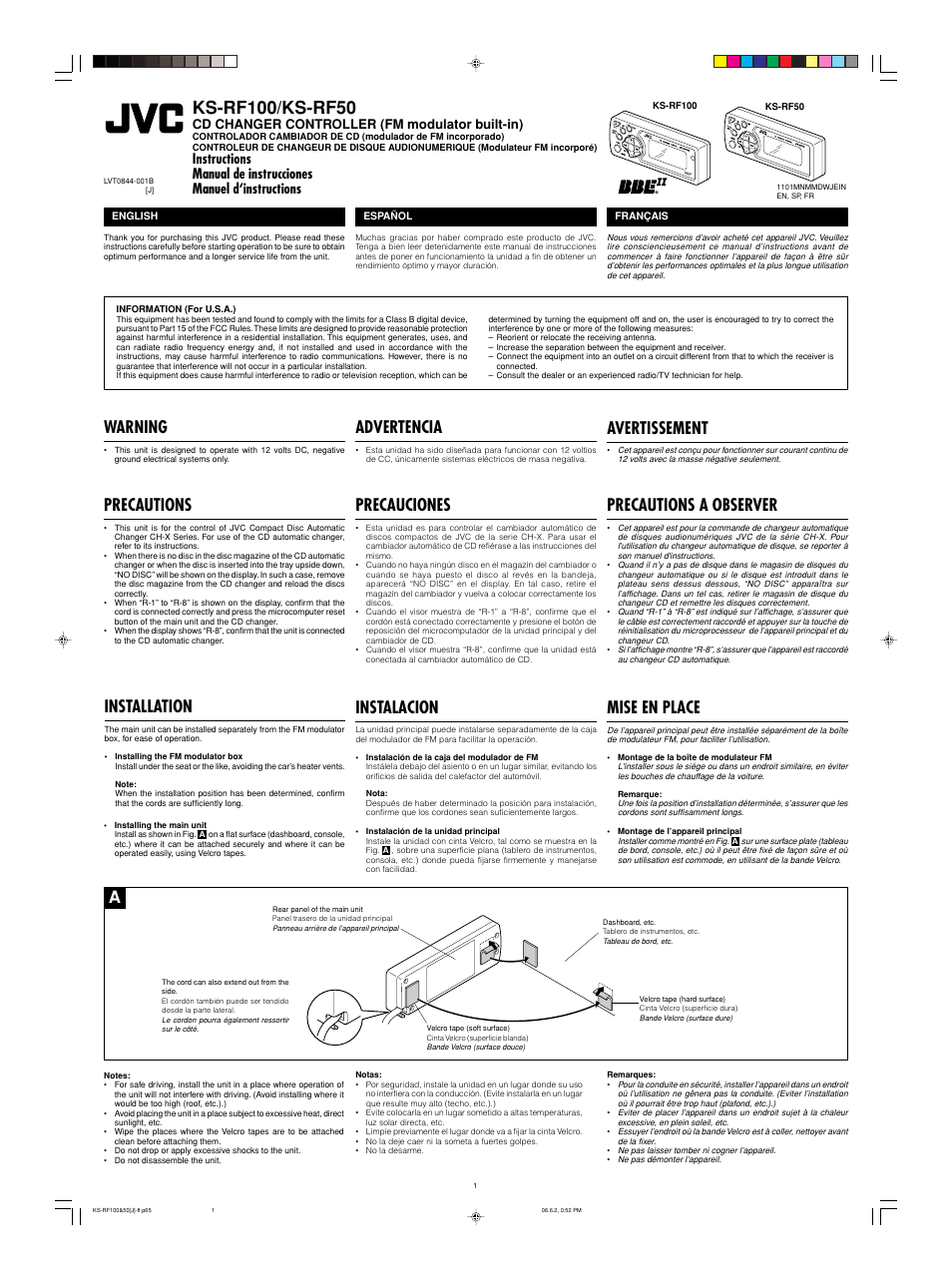 JVC KS-RF50 User Manual | 6 pages