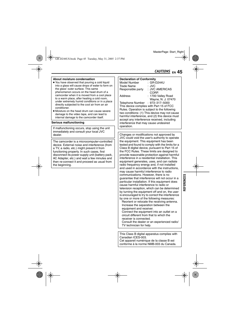 JVC Model GR-D244US User Manual | Page 45 / 48