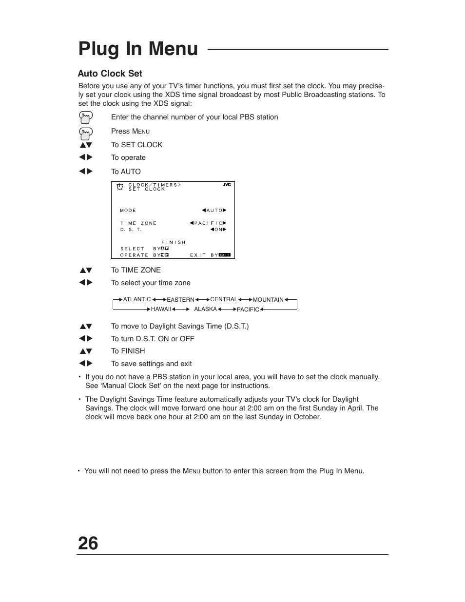 Plug in menu | JVC AV-27D203 User Manual | Page 26 / 52