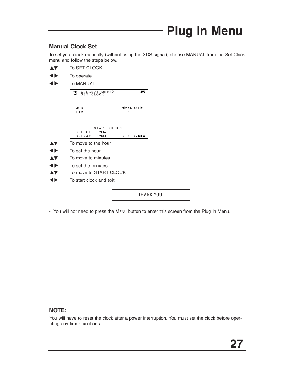 Plug in menu | JVC AV-27D203 User Manual | Page 27 / 52