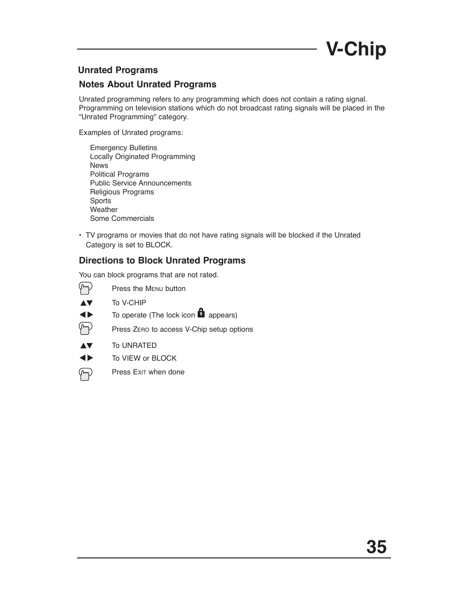 V-chip | JVC AV-27D203 User Manual | Page 35 / 52