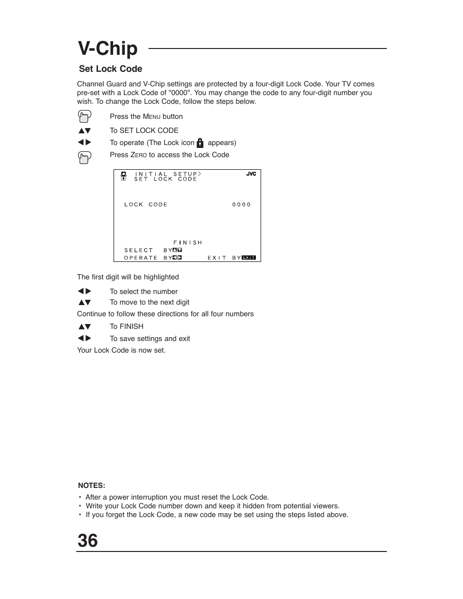 V-chip | JVC AV-27D203 User Manual | Page 36 / 52