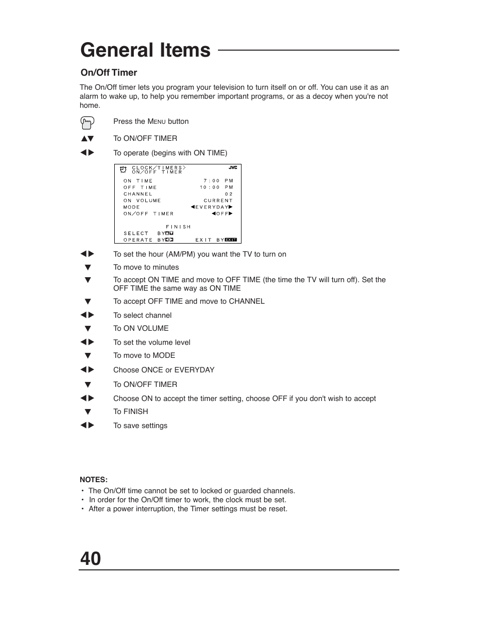 General items | JVC AV-27D203 User Manual | Page 40 / 52