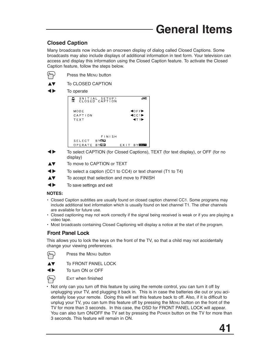 General items | JVC AV-27D203 User Manual | Page 41 / 52