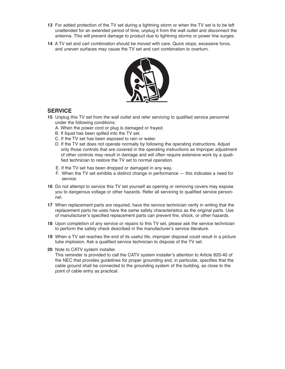 Service | JVC AV-27D203 User Manual | Page 5 / 52